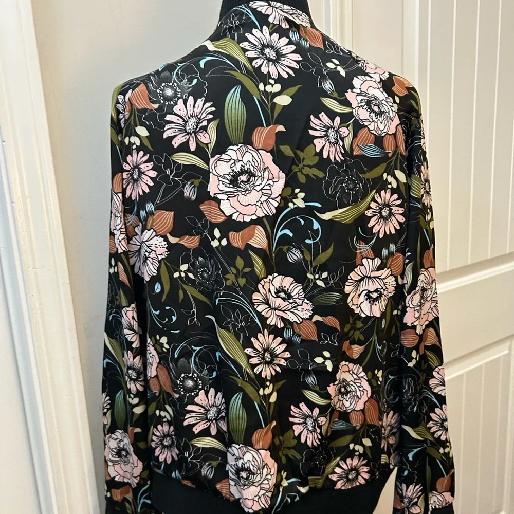 NorthStyle Black‎ Floral Women's Open Front Jacket